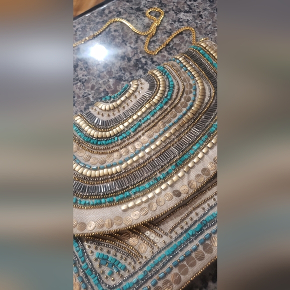 NWOT Bohemian Style Beaded Jute Shoulder bag - Picture 4 of 14